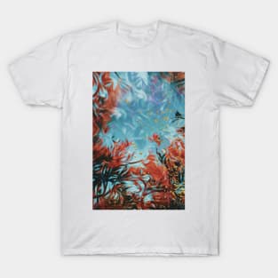 Abstract colourful aesthetic beautiful dream love romantic design vintage sea coral fantasy T-Shirt